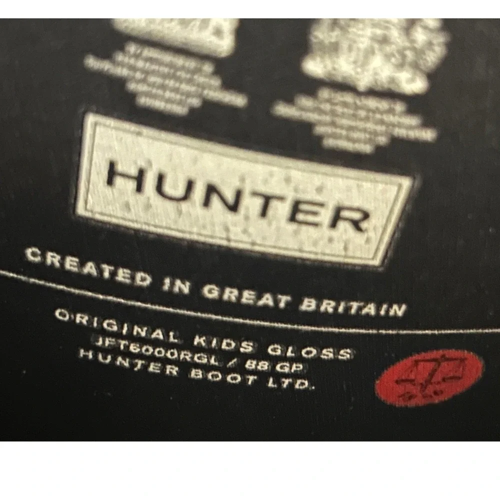 Hunter Original Kids Gloss‎ Black Rain Boots Size US 5/6 UK 4 EU 37